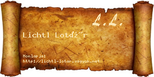 Lichtl Lotár névjegykártya